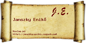 Janszky Enikő névjegykártya